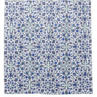 Ancient Handmade Turkish Floral Tiles Pattern