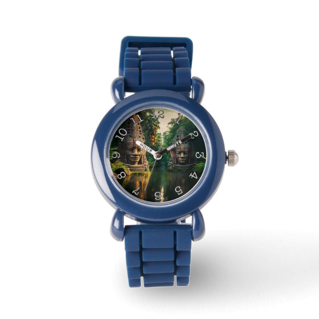 Ancient Heads - Bezel with Black Numbers Watch (Front)