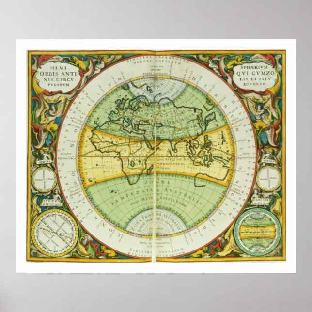 Ancient Hemispheres of the World, plate 94 from 'T Poster (Front)
