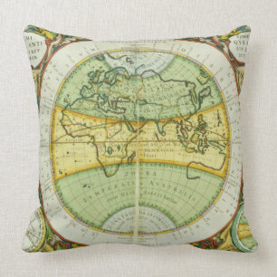 Ancient Hemispheres of the World, plate 94 from 'T Throw Pillow