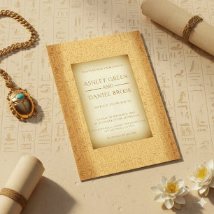 Ancient Hieroglyphic Motifs Egyptian Wedding Invitation
