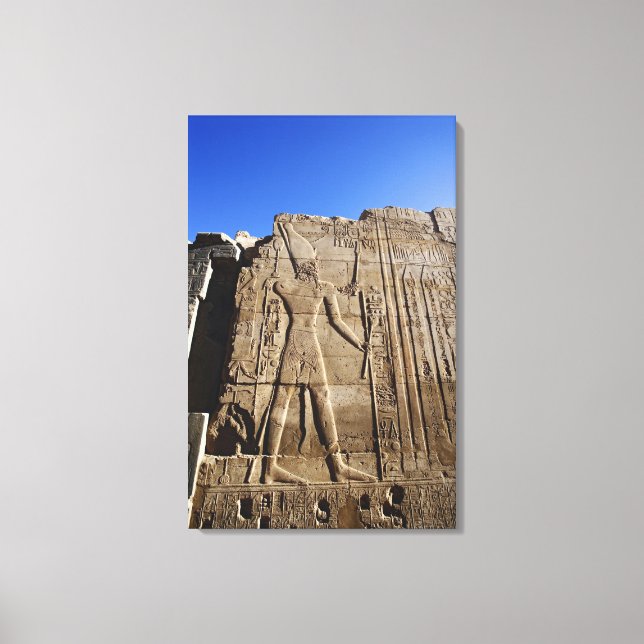 Ancient hieroglyphs on wall, Temple of Karnak, Canvas Print (Front)