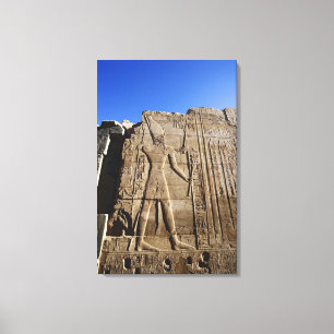 Ancient hieroglyphs on wall, Temple of Karnak, Canvas Print