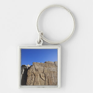 Ancient hieroglyphs on wall, Temple of Karnak, Keychain