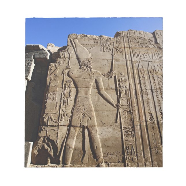 Ancient hieroglyphs on wall, Temple of Karnak, Notepad (Front)