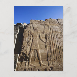 Ancient hieroglyphs on wall, Temple of Karnak, Postcard