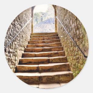 Ancient Historic Sites, Castle Ruins of Britain Classic Round Sticker