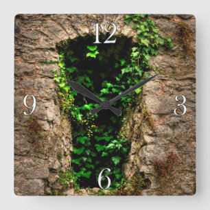 Ancient Historic Sites, Castle Ruins of Britain Square Wall Clock