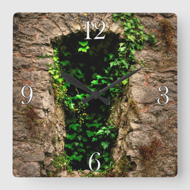 Ancient Historic Sites, Castle Ruins of Britain Square Wall Clock (Front)