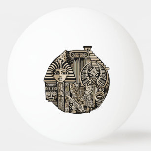 Ancient Historical Symbols Tattoo Style Ping Pong Ball