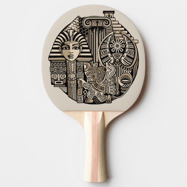 Ancient Historical Symbols Tattoo Style Ping Pong Paddle (Front)