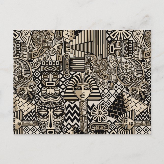 Ancient Historical Symbols Tattoo Style Postcard (Front)