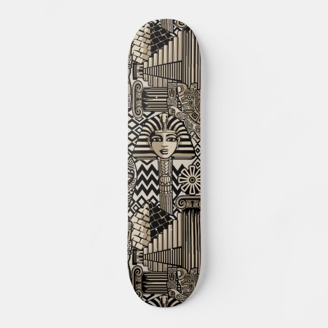 Ancient Historical Symbols Tattoo Style Skateboard (Front)