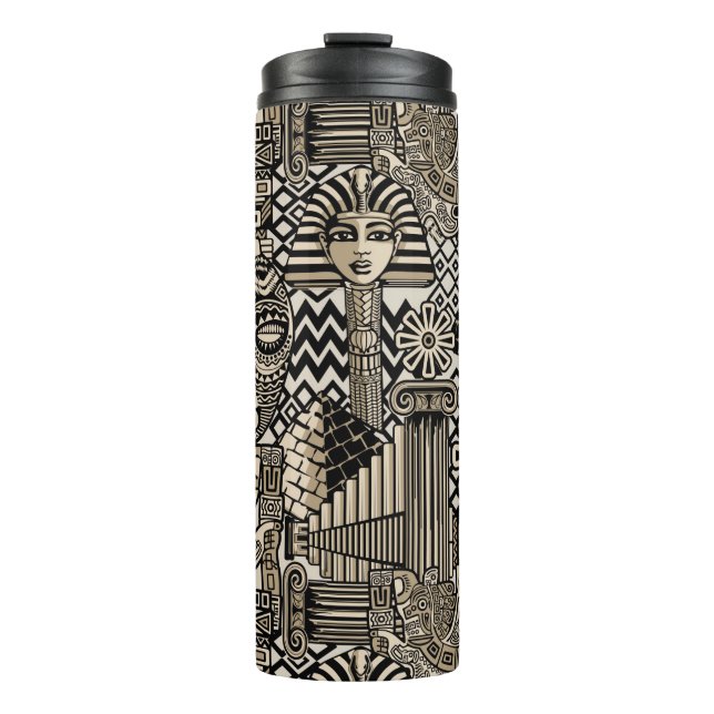 Ancient Historical Symbols Tattoo Style Thermal Tumbler (Front)