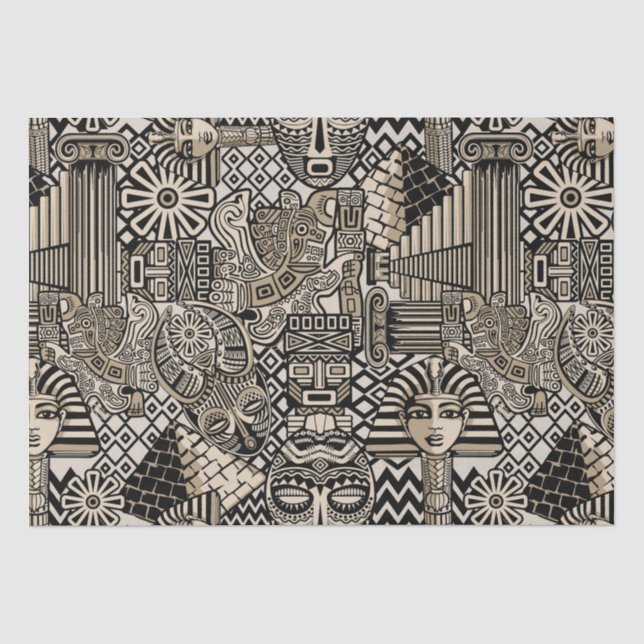 Ancient Historical Symbols Tattoo Style Tissue Paper (Front)
