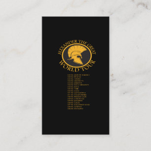 Ancient History - Alexander The Great World Tour Business Card