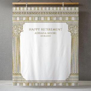 Ancient History Retirement Party Photo Backdrop Tapestry