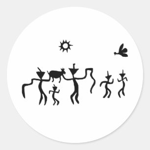 ancient idol geoglyph symbol petroglyph amerindian classic round sticker