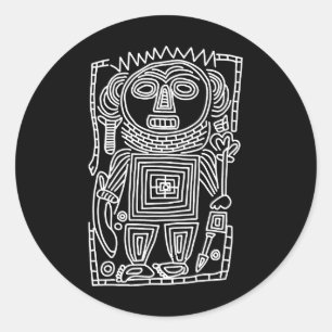 ancient idol petroglyph american native symbol Ind Classic Round Sticker