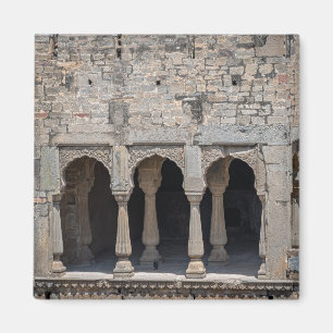 Ancient Indian Stone Arches, Intricate Carving Magnet