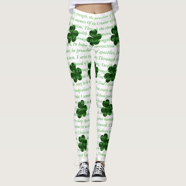 Ancient Irish Poem St. Patrick Hymn The Deer's Cry Leggings (Front)