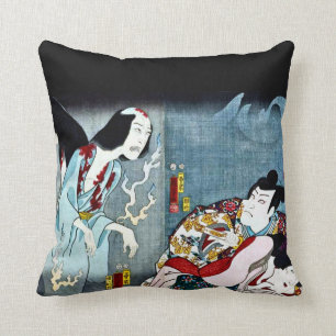 Ancient Japanese Ancestral Spirits Throw Pillow