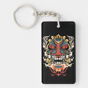 Ancient Japanese Devil Art Keychain