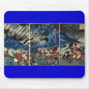 Ancient Japanese Painting of Samurai and Mongols Mouse Pad