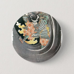 Ancient Japanese Samurai Painting 2 Inch Round Button