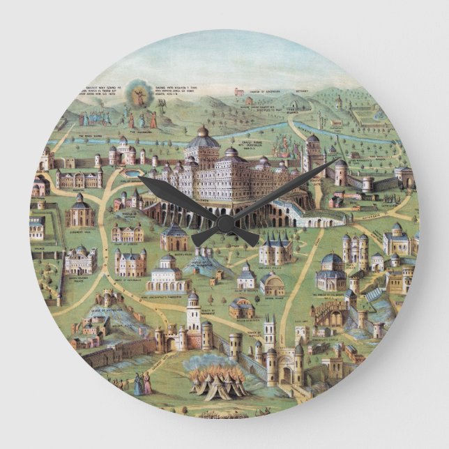 ANCIENT JERUSALEM LARGE CLOCK (Front)