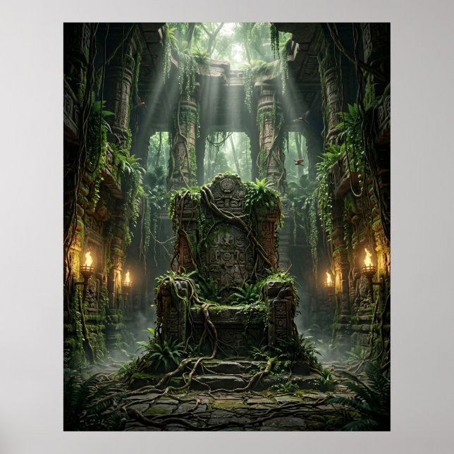Ancient Jungle Throne Temple Poster (Front)