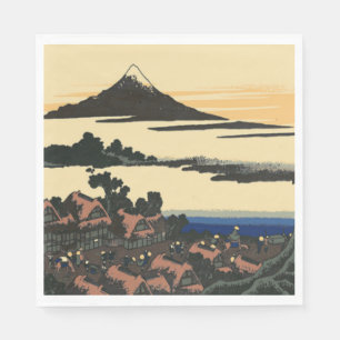 Ancient Kai province   Katsushika Hokusai drawing Napkin
