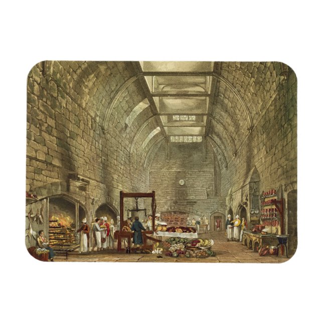 Ancient Kitchen, Windsor Castle, engraved by Willi Magnet (Horizontal)