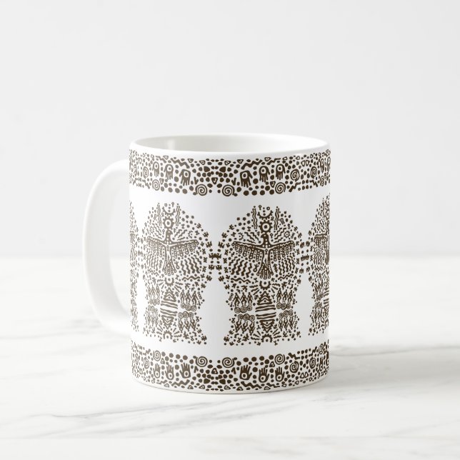 Ancient Legend: Giant Bird and Tribal Tents Coffee Mug (Front Left)