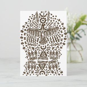 Ancient Legend: Giant Bird and Tribal Tents Holiday Card