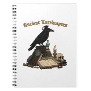 Ancient Lorekeeper Raven Dark Academia Gothic Notebook