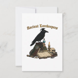 Ancient Lorekeeper Raven Dark Academia Gothic Thank You Card