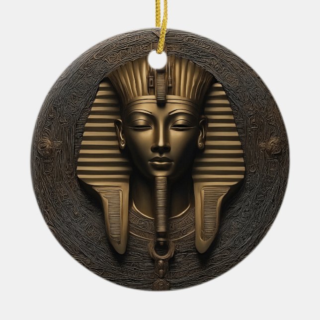 Ancient Luxuries Redefined - Pharaoh Elegance Ceramic Ornament (Front)