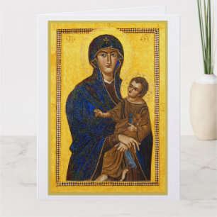 Ancient Madonna and Child Holiday Christmas card