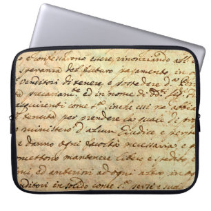 Ancient manuscript of 1700 century written in ink  laptop sleeve