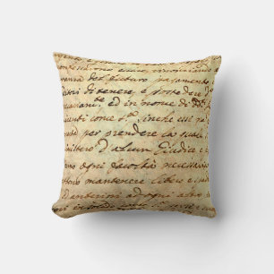 Ancient manuscript of 1700 century written in ink throw pillow