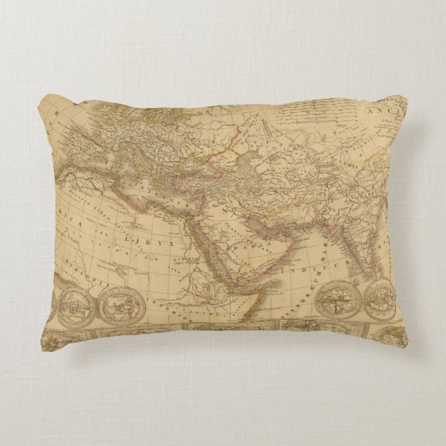 Ancient Map Decorative Pillow (Front)