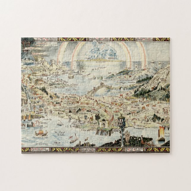 Ancient map of Fairyland by Bernard Sleigh Jigsaw Puzzle (Horizontal)