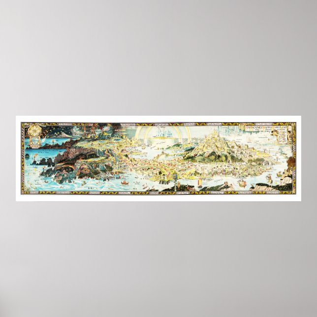Ancient Map of Fairyland by Bernard Sleigh Poster (Front)