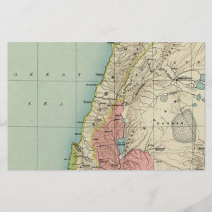Ancient Map of Israel Stationery