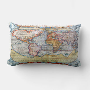 Ancient Map Of The World Lumbar Pillow