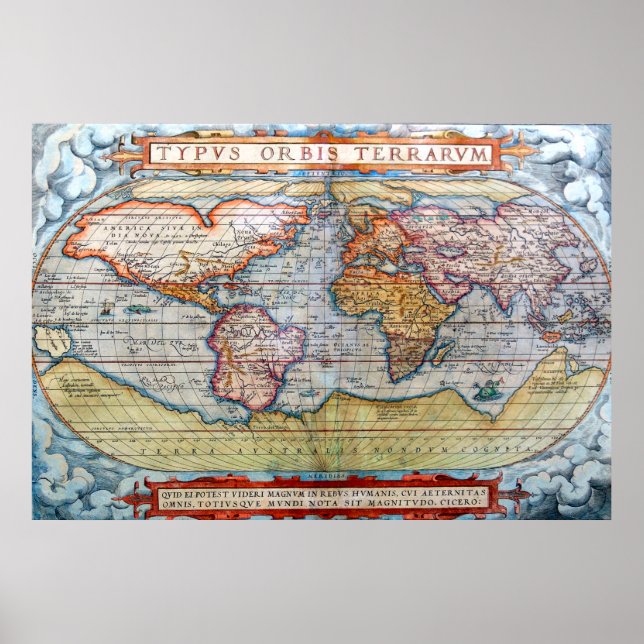 Ancient Map Of The World Poster (Front)