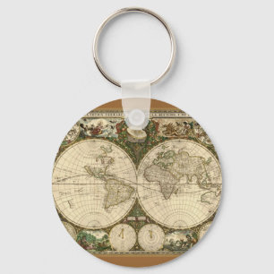 Ancient Map Series Keychain