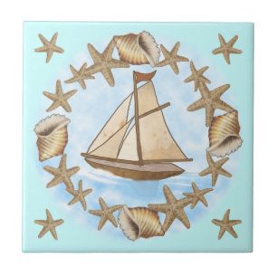 Ancient Mariner sailboat Tile