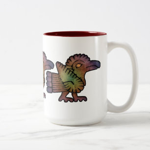 Ancient Mayan Birds Two-Tone Coffee Mug